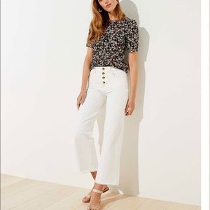 NWT LOFT high rise, wide-leg ankle jeans